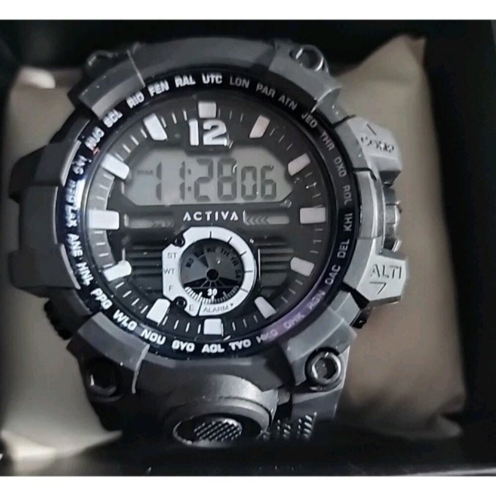 Activa X Invicta Men's 52mm Black Digital Sport Watch  NIB